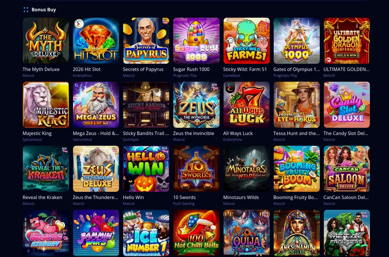 Wildrobin Casino Login-Bereich und Spielübersicht